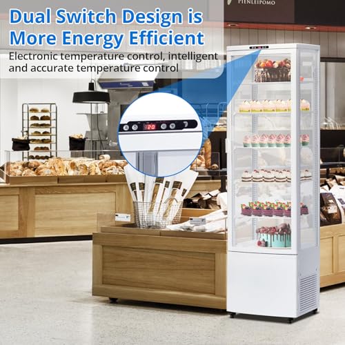 Image of Commercial Display Refrigerator, 10.9 Cu.Ft Beverage Cooler with Glass Door, LED Lighting, 5 Shelves, Merchandiser Fridge for Restaurant, Bar, Cafe, Convenience Store
