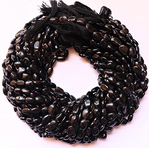 Perles onyx noir barillet au fini poli miroir pour bijoux artisanaux haut de gamme