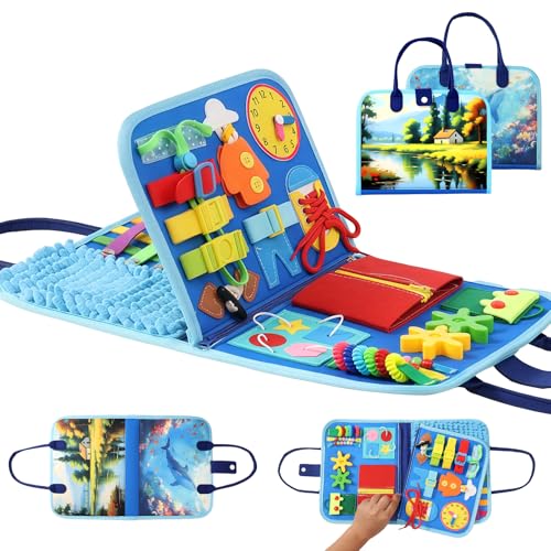 Fidget Blanket for Adults with Dementia Alzheimers Sensory Activities for Seniors Autistic Children Fidget Toys & Toddler Busy Board Gifts for People with Dementia Gift for Fathers Day