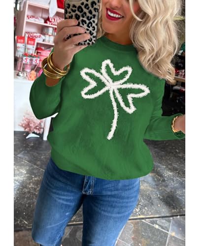 Image of SELINK Women's Valentines Sweater Crew Neck XOXO Heart Print Casual Long Sleeve Pullover Tops Sweaters