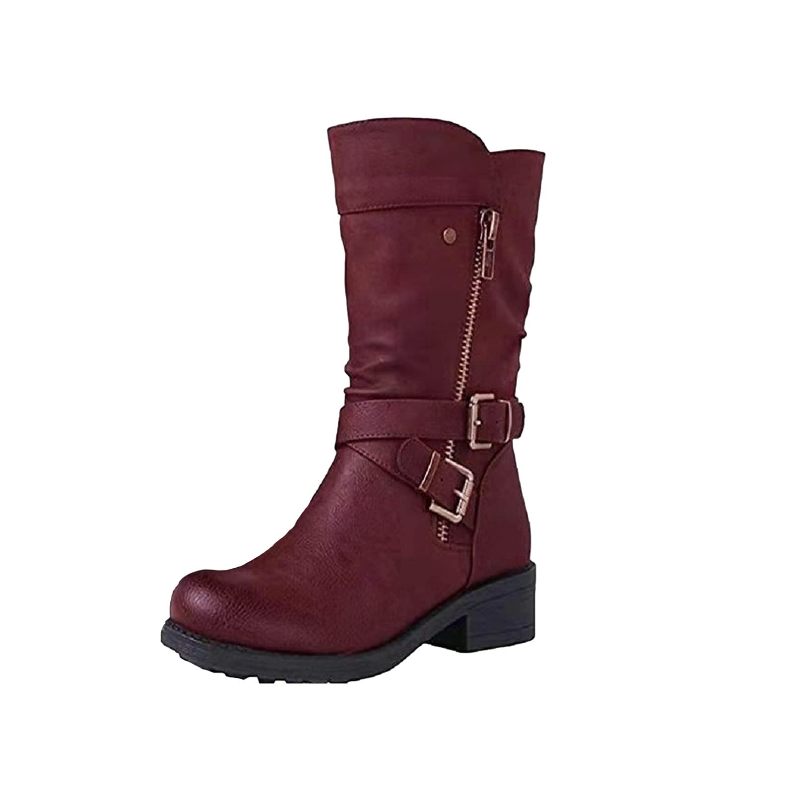 NUSGEAR 2023 Botas altas Mujer nieve tacón alto Botas hasta la Rodilla Holgadas invierno Elegantes botas de equitación Botas Vintage Largas Botas de Jinete Casual Moda Roma Fiesta Cómoda Zapatos