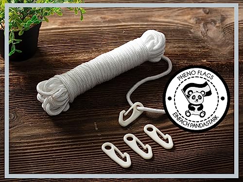 PHENO FLAGS 15m Fahnenseil für Fahnenmast mit Haken - hochwertiges Fahnenseil - 15 Meter langes Flaggenseil für den Outdoor-Einsatz – Bild 6