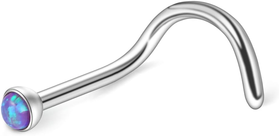 Ruifan 18G 1.5mm 2mm 2.5mm 3mm Jeweled Opal Nose Screw Studs Rings Pin Piercing Jewelry 4PCS - Image 5