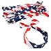 Set of 12 American Flag Headbands - USA Flag Bandana Patriotic Headband Chiffon Bowknot Style for Sports, Gym, Patriotic Display, Red, White & Blue