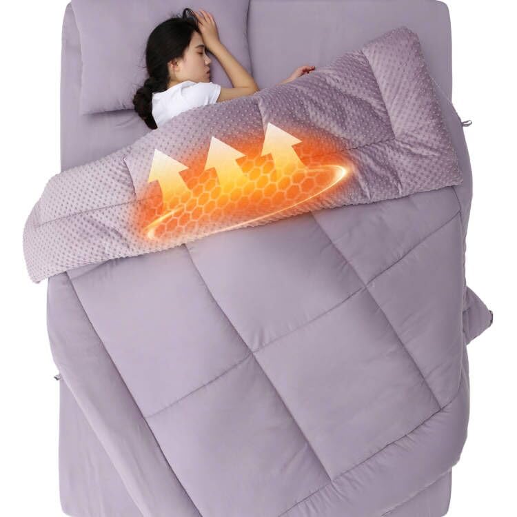 songlibin 掛け布団5Dミンキードット毛布 (シングル増量2.8kg, ラベンダー)