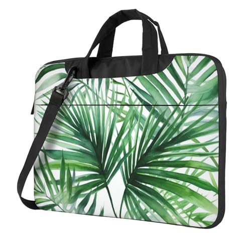 Sac ordinateur portable feuilles de palmier avec poignée et bandoulière rembourrée