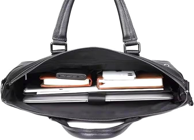 Premium Luxury Leather Office Messenger Bag Includes an adjustable shoulder strap, multiple zipper pockets, and a laptop compartment. - Image 8