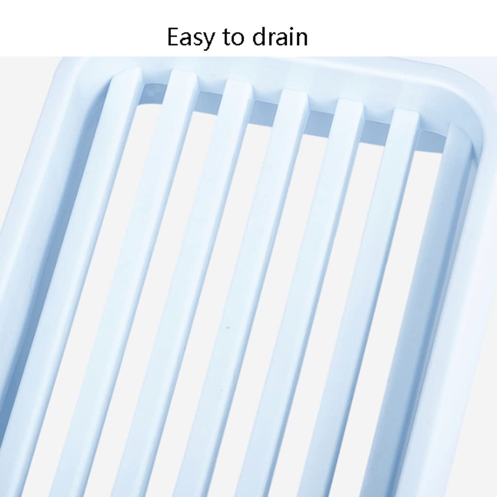 Jaboneras, Jabonera, jabonera, clásica Simple con Drenaje automático(BLU,2 Pack)