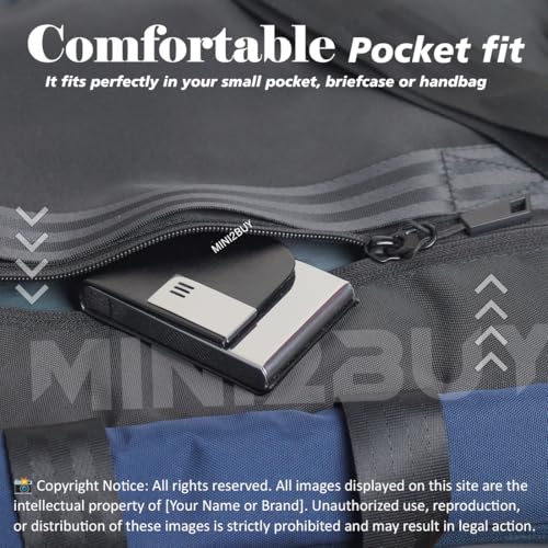 Image of Luxurious Unisex Pocket Card Holder Design 15-20 Business Card and 5-8 Card Debit Credit Ultrathin Stainless Steel 9.5 X 6.5 x 1.2 cm Size RFID Blocking Corporate Gift for Employee (Black-PTI)
