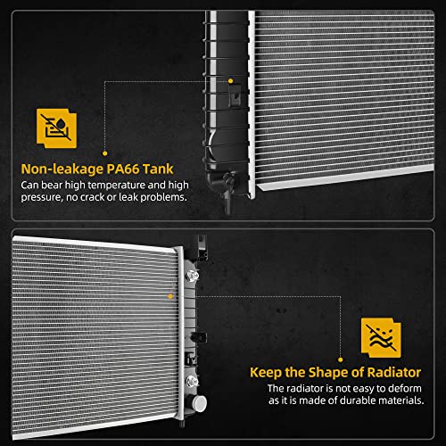 Image of DWVO 28'' Core Radiator Compatible with 1999-2013 Chevy Silverado 1999-2007 Sierra Tahoe Yukon 2000-2006 Suburban Tahoe, Fit for 2002-2004 Cadillac Escalade 4.3L 4.8L 5.3L 6.0L V6 V8