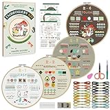 CYANFOUR Embroidery Kit for Beginners, 4 Stages to Learn 38 Stitches, with Step-by-Step Instructions and Clear Videos, Includes Multiple Accessories, Gift for Craft Lovers.