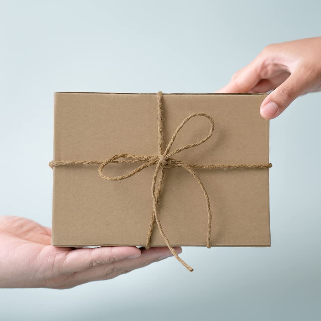 3 Scatole Regalo In Kraft Dekun – 20x20x10 Cm – Marroni Con Spago – Riciclabili E Facili Da Montare