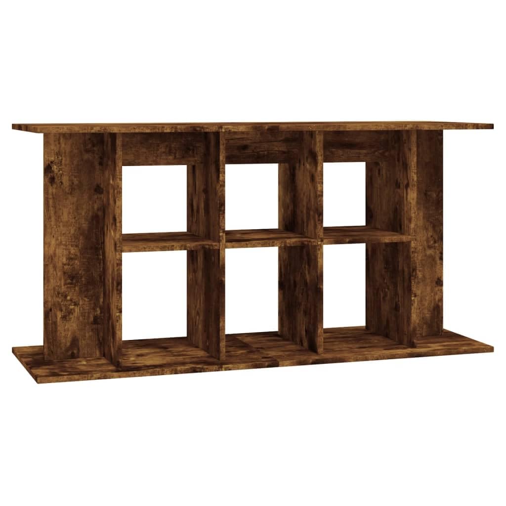 Supporto per acquario, rovere affumicato, 120 x 40 x 60 cm, in legno di ingegneria, mobile per acquario con scomparti, supporto per serbatoio di rettili, armadio portaoggetti per soggiorno