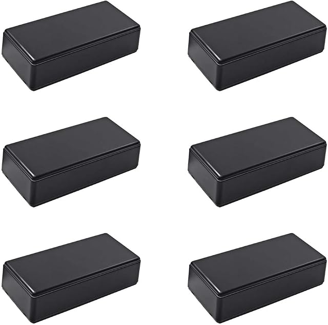 6Pcs Black Waterproof Junction Box Plastic Junction Project Box Electrical Connection Box for Electronics Power Instrument Case Box