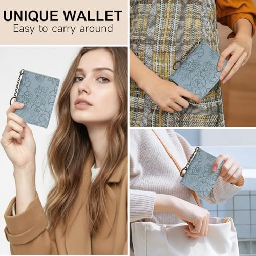 Image of FALAN MULE Small Wallets Woman Slim RFID Blocking Mini Credit Card Holder