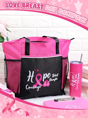Paterr 2 Pack Breast Cancer Awareness Gifts Chemo Bags and Totes Chemo Care Package for Women Breast Cancer Accessories(Classic Pink,Breast Cancer)2