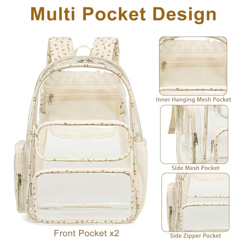 Image of BTOOP Clear Backpack Heavy Duty Transparent Backpack 17 inch See Through Bookbag for College Work Festival Security with Padded Strap Large Capacity