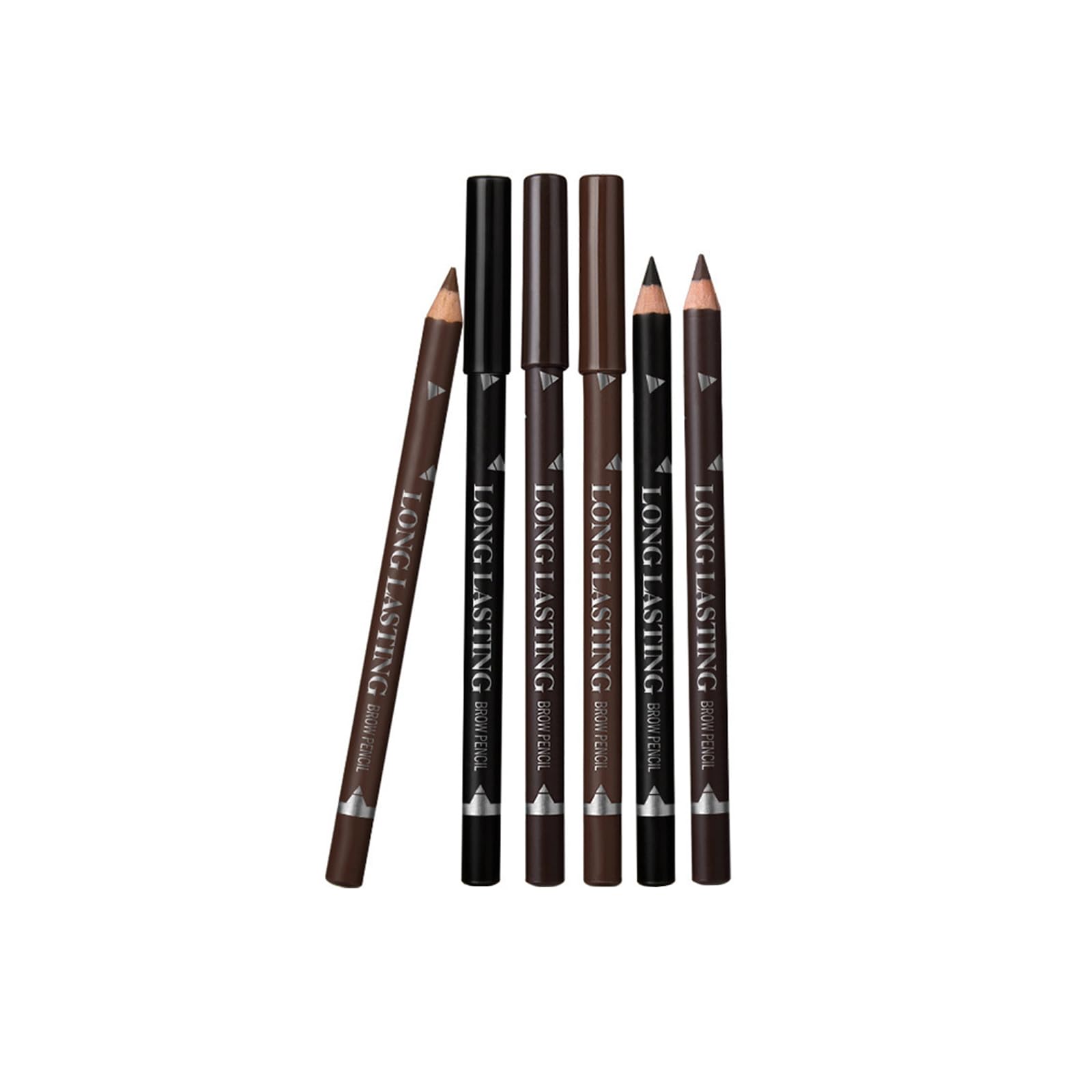 6 Pack Eyebrow And Eyeliner Pencil Set, Waterproof Brow And Eye Liner Pencils, Long-Lasting Smudge-Proof Makeup For Defined Brows And Precise Eye Lines (Black，Light Brown，Dark Brown)