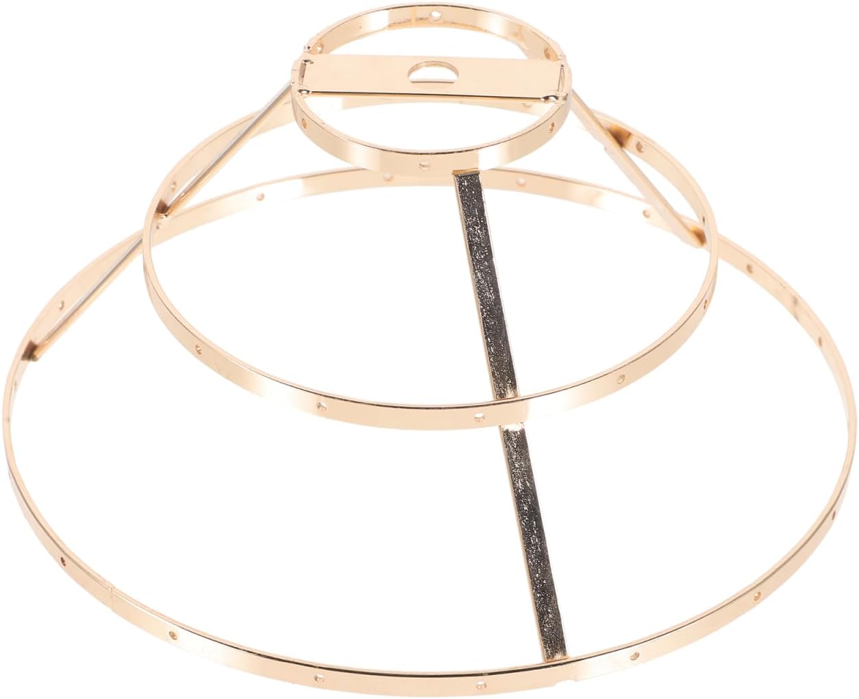 Angoily Diy Shell Chandelier Frame 3.7In Vintage Crystal Holder 3-Tier Gold & Silver Pendant Lampshade Frame for Home Lighting & Decor