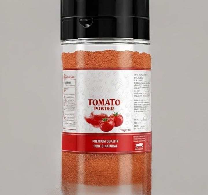 Tomate en polvo, listo para usar, tomate en polvo deshidratado, secado en aerosol picante y delicioso tamatar, 100% vegano, sin gluten y sin