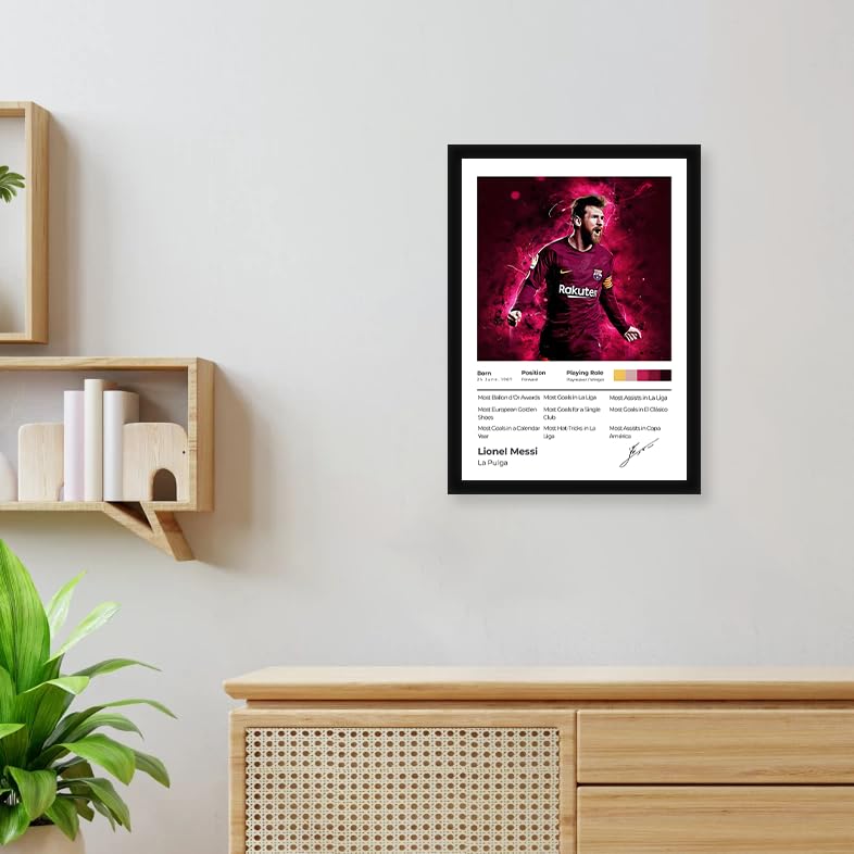 Image of CodersParadise Elite Playmaker Football Poster Frame | Premium A4 Framed Wall Art for Bedroom, Office & Gaming Setup | Dynamic Soccer Legend-Inspired Decor for Fans & Collectors