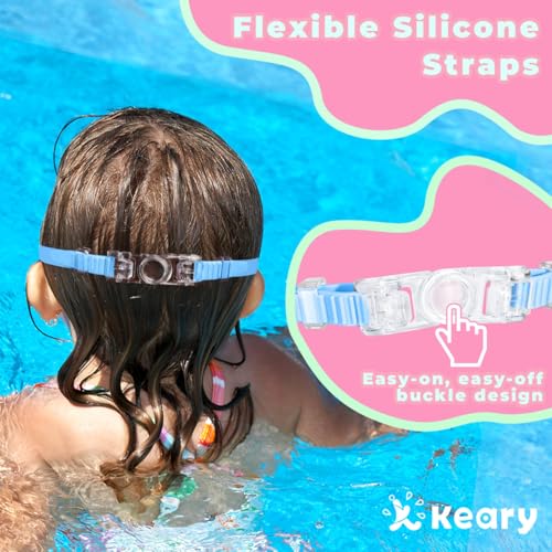 Image of Keary 2 Pack Kids Swim Goggles for 3-15 UV Protection Anti-Fog Pool Water Swimming Goggles for Boys Girls Youth Toddler
