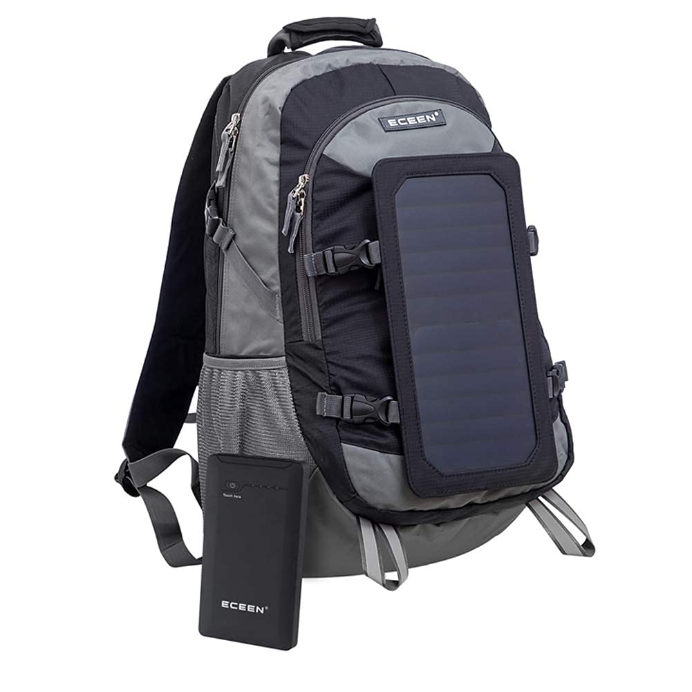 Borsa da Esterno, Zaino con Pannello Solare con Porta Caricatore USB Zaino Outdoo Zaino da Ciclismo per Escursionismo Sportivo da Viaggio per Uomini e Donne Sport