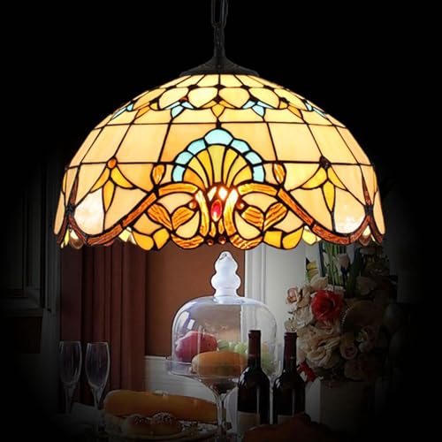 Lustre rétro classique baroque jaune 16 pouces à large diffusion pour grand balcon