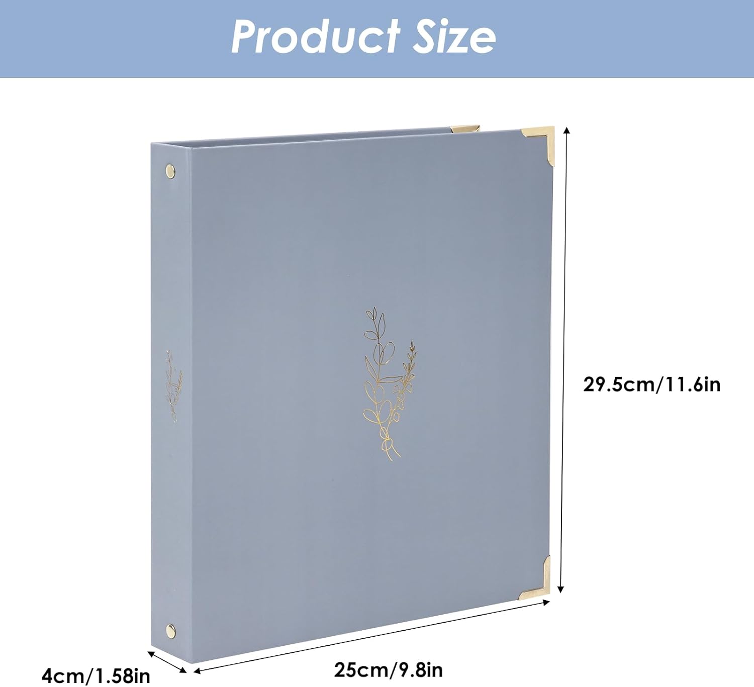 EOOUT 6 Pack 3 Ring Binders 1 inch, Three Round Ring 1'' Binders with 2 Pockets Interior, 6 Gold-Stamped Floral Color, Fits 8.5'' x 11'' Letter Size Paper for School Office Supplies