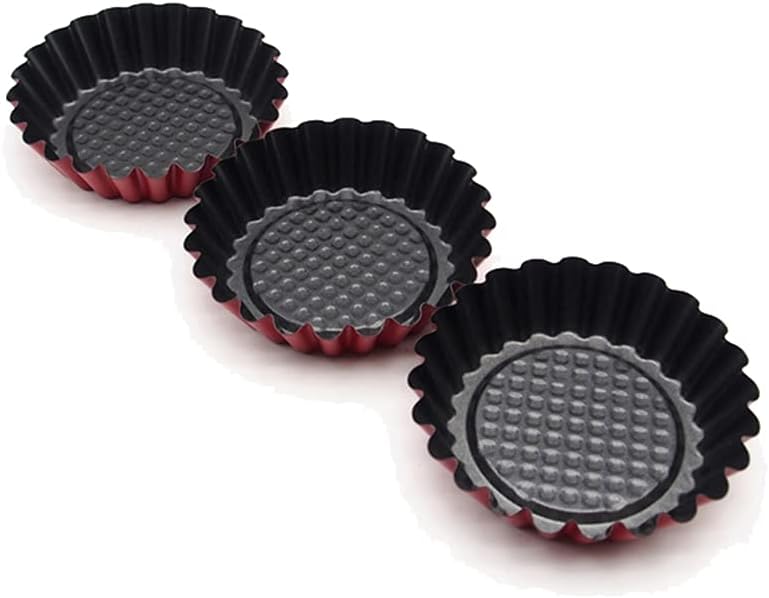 Cupcake and Muffin Molds Carbon Steel,Lancoon Non-Stick Reusable Baking Cup-Flower Shape Egg Tart Mold(8 pcs) KT40
