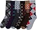 Sakkas 70501G2 - Men's Crew High Patterned Colorful Design Dress Socks Asst Value 6-Pack - Checker and Argyle-2-10-13