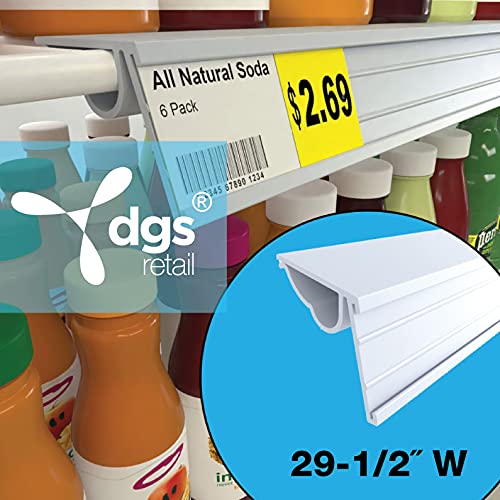 Shelf Label Holder, 100 Pack Snap in Shelf Strip Price Tag Holder for Single Wire Shelving Refrigeration Cases Cooler Shelf, White, 29.5”L and 1.25”H