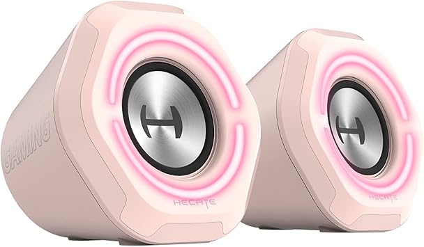 Edifier Hecate ED-G1000-PK Gaming Speaker, 5W Output, Bluetooth 5.3, Full Range Speaker, USB/0.14 inch 3.5 mm, RGB Light, Pink