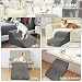 Nepfaivy Hundetreppe für Kleine Hunde 2-Stufig, Haustiertreppe für Bett und Sofa aus Hochdichtem Schwamm, Hunde Treppe Hunderampe mit Abnehmbarem, Waschbarem Bezug und Rutschfestem Boden, 55x40x30cm