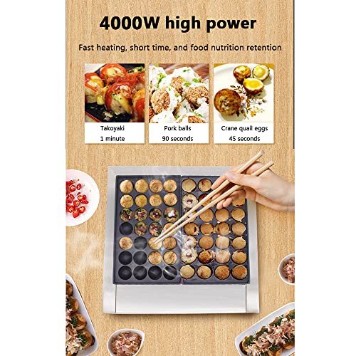 Máquina de Takoyaki con Control Doble de Temperatura 56 Agujeros miniatura 3