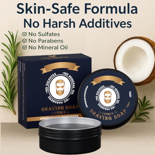 Shaving Soap for Men - Hydrating Shave Bar for Smooth Skin