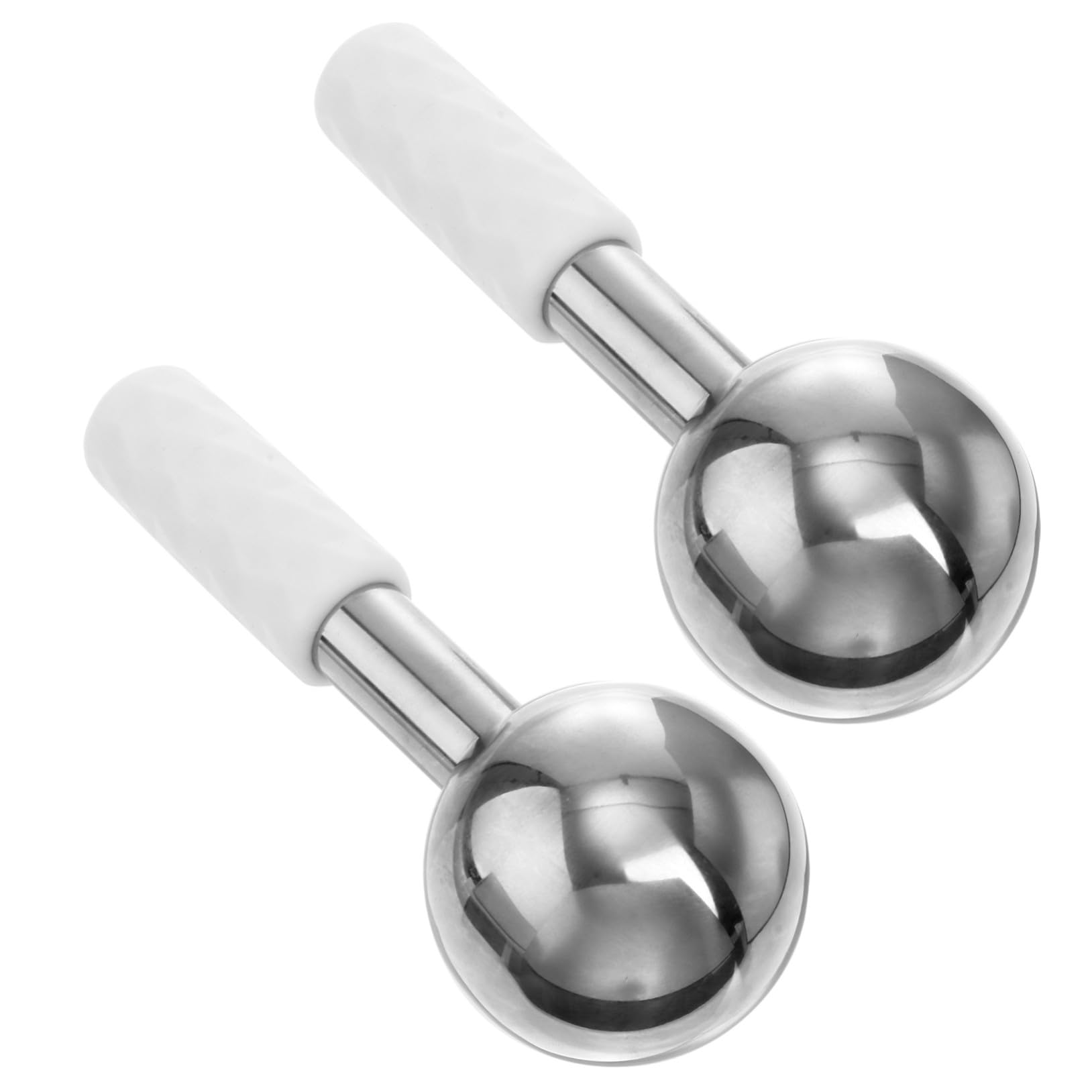 MAGICLULU 2 Stück Edelstahl Eiskugel Gesichtsmassagegerät Kühlend gegen Augenringe und Schwellungen Hautpflege Tool für Gesichtslifting und Hautstraffung für Damen Zufällige Farbe