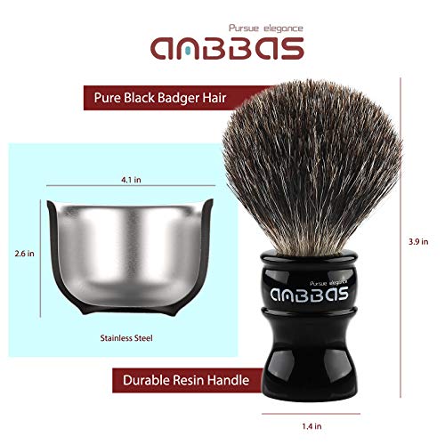 7In1 Anbbas Badger Shaving Brush,Stand,Lathering Bowl,3.5Oz Soap,Straight Razor With Bag And Razor Strop Shaving Set For Men #TOP3