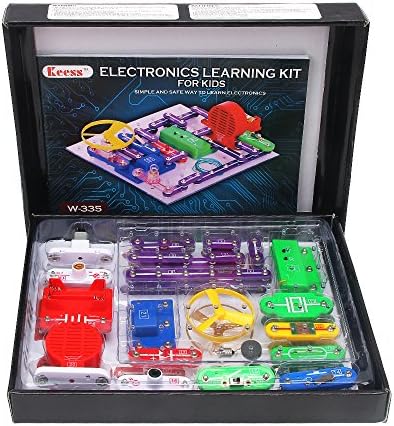 KEESS Electronics Learning Kit for Kids, Best Educational Electric Building Blocks or Circuit Kit to Learn About Electricity and Circuits, 31 pcs, W335