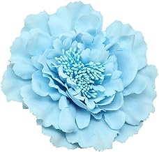 Women's Bohemia Peony Flowers Hairpin Hair Clip Flower Brooch for Travel Party Festivals PF-11 (Light Blue) (Pack of 1)