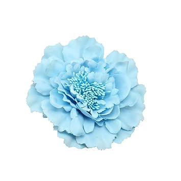 Womens Bohemia Peony Flowers Hairpin Hair Clip Flower Brooch for Travel Party Festivals PF-11 Light Blue Pack of 1