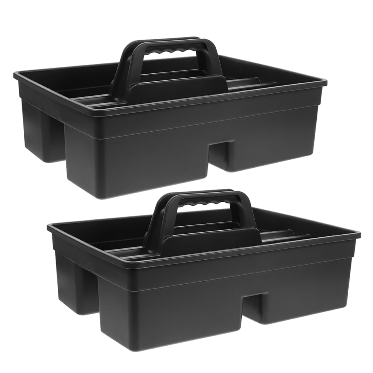 Paniers de Rangement Design Étanche Lot de 2 Poignées en Plastique Compartiments Multifonctions et Organisation pour Produits de Nettoyage