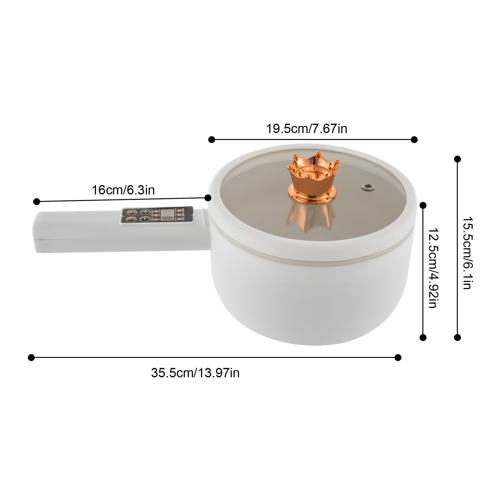 Sartenes eléctricas, 220 V, olla caliente eléctrica con vaporizador y tapa, sartén portátil de 1,6 l, antiadherente, multi-cocina para dormitorio, camping, casa
