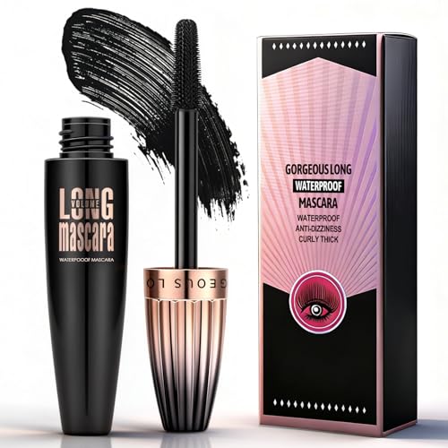 4D Máscara De Pestañas Waterproof,Maquillaje Duradero Anti-Manchas,Volumen y Longitud Sin Grumos,Efecto Pestañas Postizas, Textura Ligera y Cómoda,Pestañas Definidas,Maquillaje De Ojos Natural 10 ml