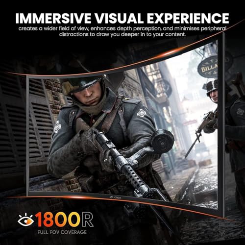Monitor da gioco da 27 pollici, monitor per computer senza cornice ultraveloce 280Hz/240Hz 1ms FHD 1080P, monitor curvo 1800R, FreeSync, 99% sRGB, HDR, luce blu bassa, porte HDMI DP, montaggio - Monitor - Immagine 4