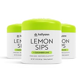 Dr. Kellyann Lemon Sips Citrus Drink Mix (21 Servings) - Cucumber Lime Flavor, Sugar-Free Detox, Hydrates & Firms Skin, 1 Pack