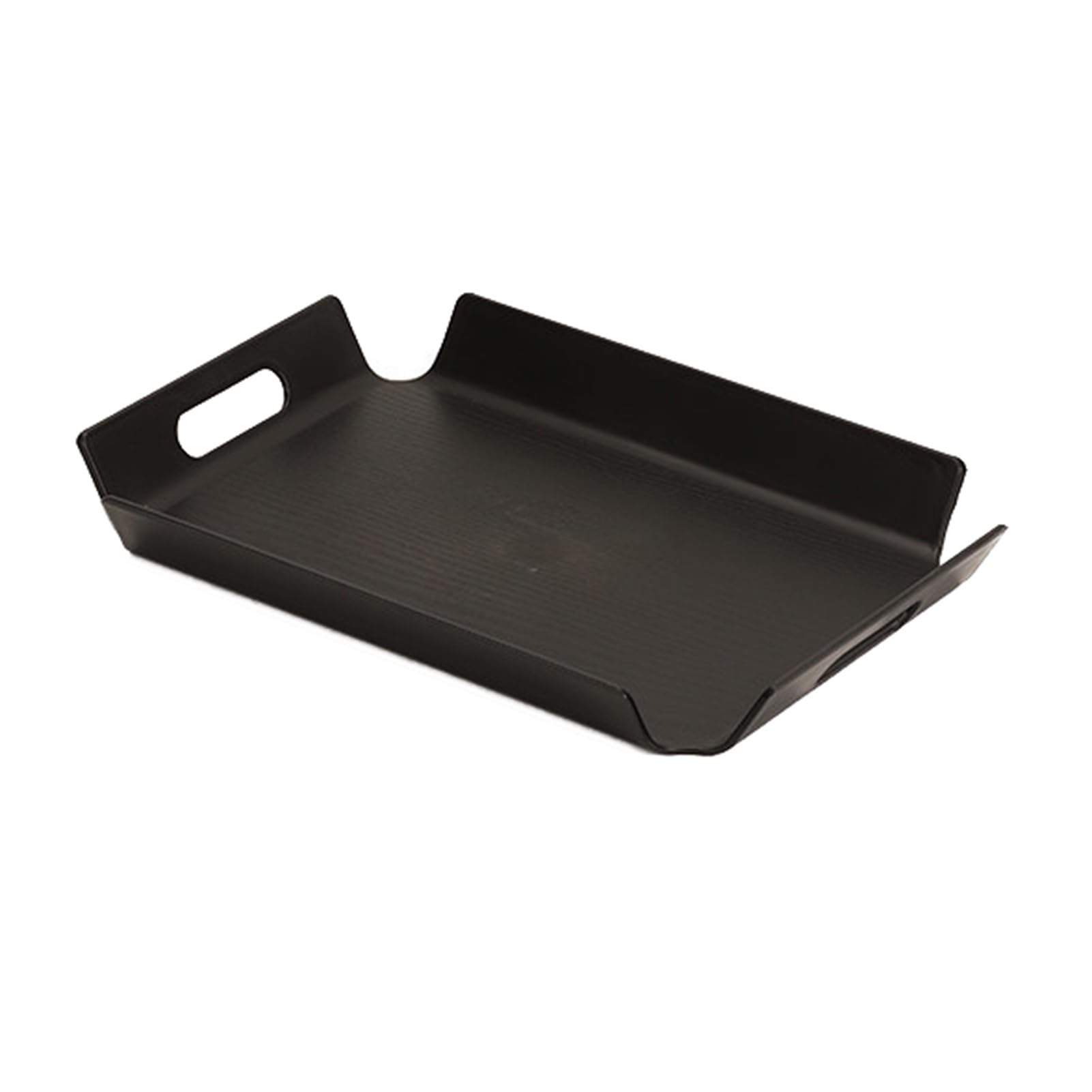 Plastic Household Tray,Rectangular Fruit,With Openwork Handle,Suitable for Coffee Shops and Milk Tea(Black,43.2x32.2x4.6cm)