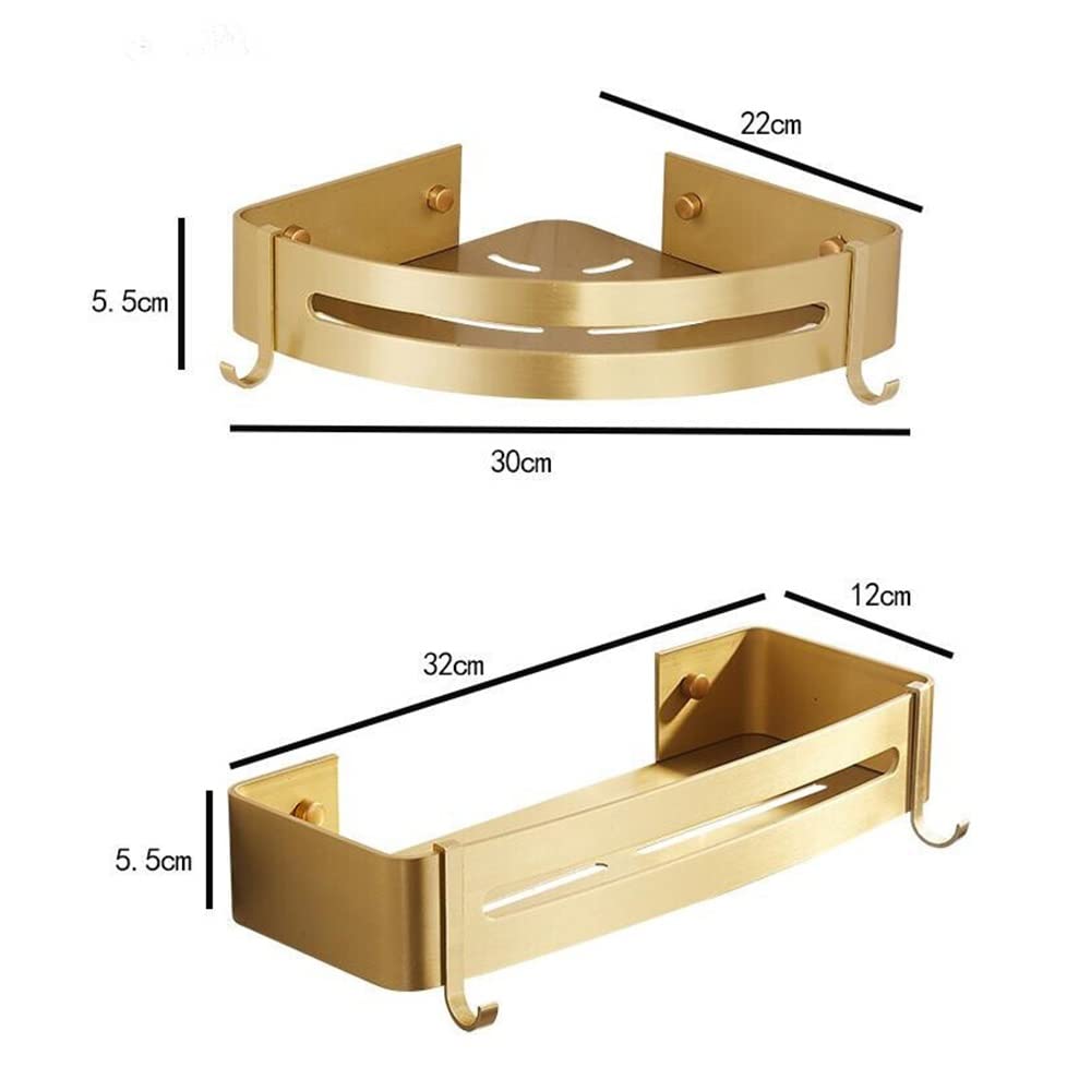 Estante de ducha esquinero montado en la pared, de aluminio cepillado, estante de drenaje para botellas de champú y condimentos, ahorra espacio para cocina y baño
