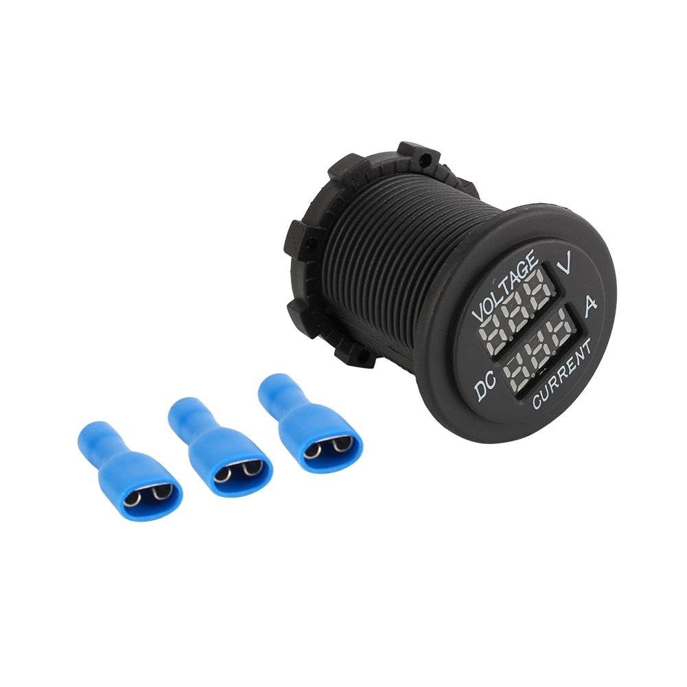 Voltmetro digitale a LED 12 a 24 V, amperometro digitale 2 in 1, tester di corrente e tester di tensione, display digitale a LED rosso, per auto, moto, camion, barche marine