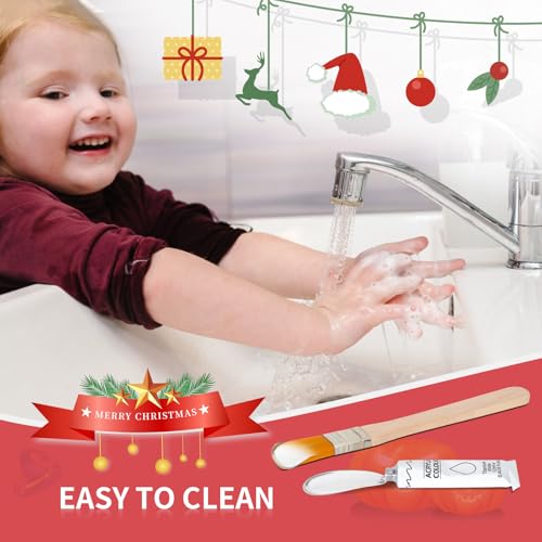 Christmas Baby Handprint Art Craft Kit, Christmas Baby\'s First Handprint Wooden Hanging Sign, Plaque, DIY Toddler Baby New Parents Personalized Gift Family Keepsake Christmas Decorations